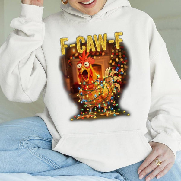 Holiday Chicken Hoodie Pullover, Chicken Christmas Hoodie, Festive Chicken Lover Hoodie, Humorous Farm Animal Xmas Sweatshirt