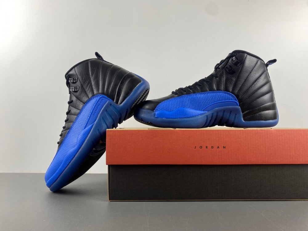 Low Top Sneakers, Royal Blue Black Colorway, Leather Footwear, Lace Up Design, Casual Gift for Sneaker Fans
