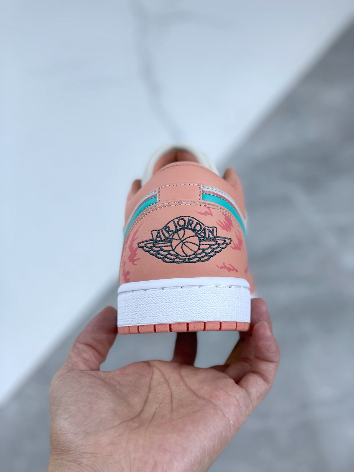 Low Top Sneakers, Green Pink Colorway, Lace Up Design, Casual Gift for Sneaker Fans