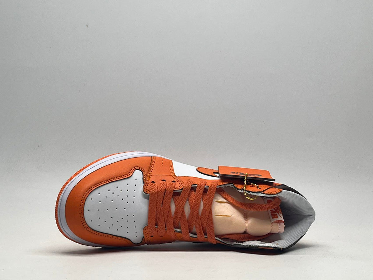 Sneakers, White Orange Colorway, Lace Up Design, Casual Gift for Sneaker Fans