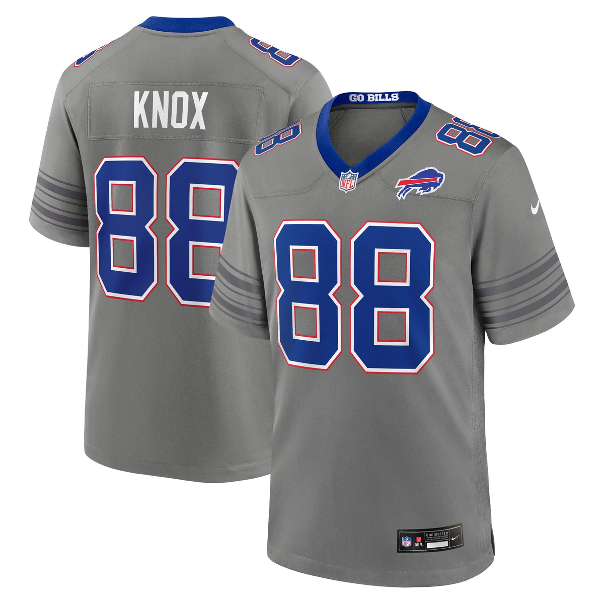 Buffalo Bills Dawson Knox Gray Nickel City Game Jersey