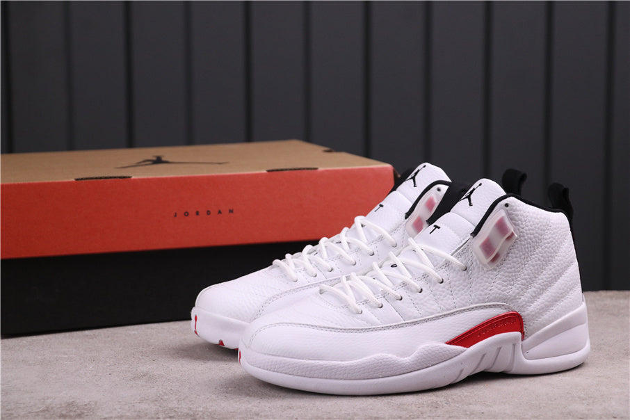 High Top Sneakers, White Red Colorway, Lace Up Design, Casual Gift for Sneaker Fans