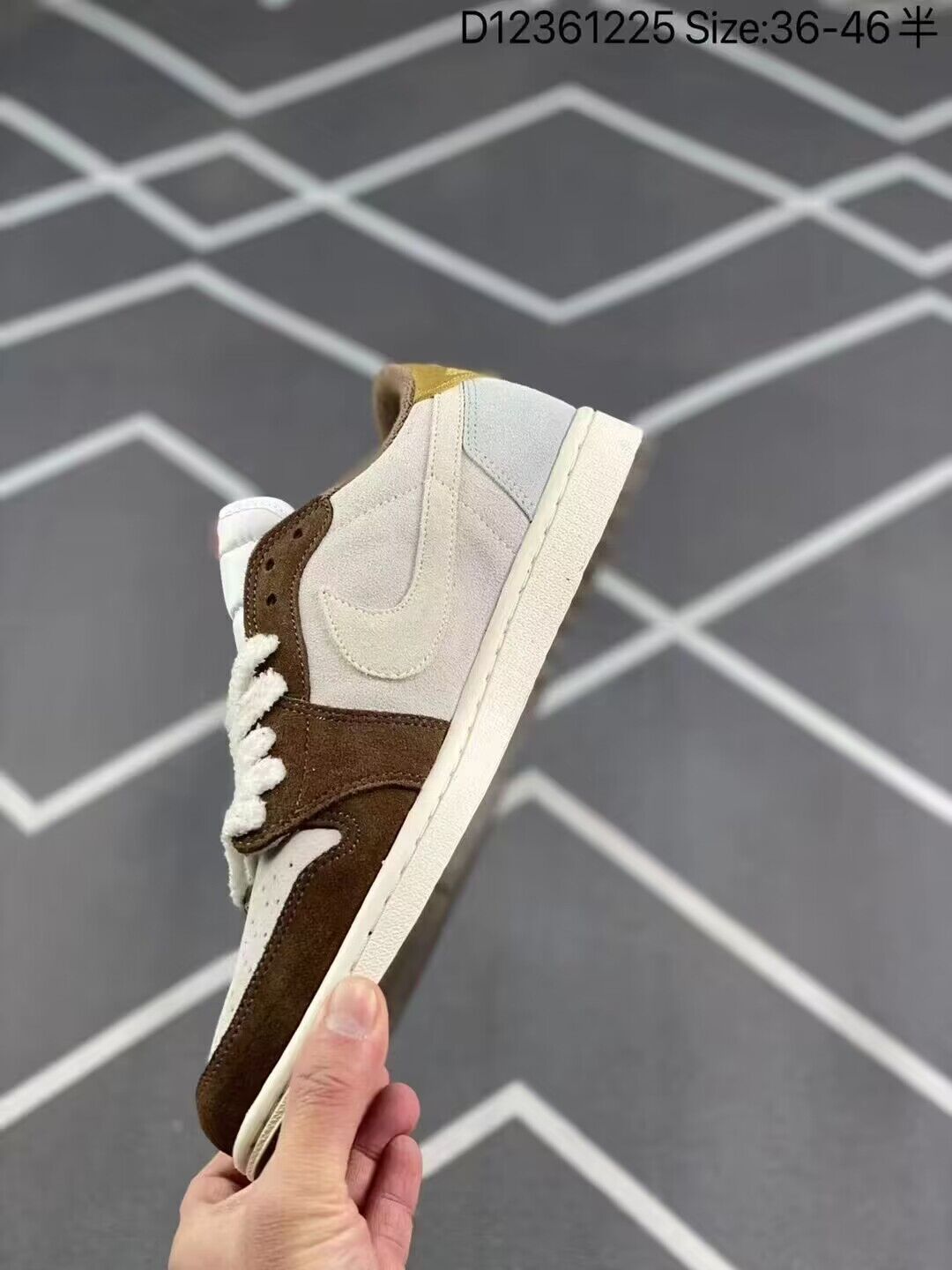 Low Top Sneakers, Brown White Colorway, Lace Up Design, Casual Gift for Sneaker Fans