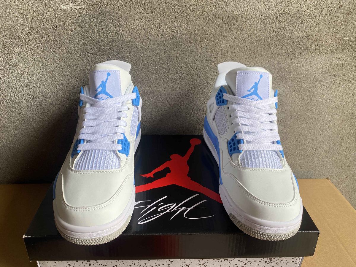 Mid Top Sneakers, White Blue Colorway, Lace Up Design, Casual Gift for Sneaker Fans