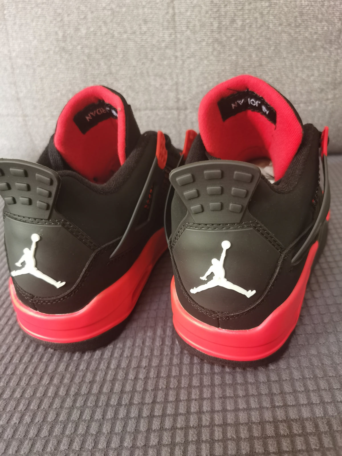 Retro Sneakers, Black Red Colorway, Lace Up Design, Casual Gift for Sneaker Fans