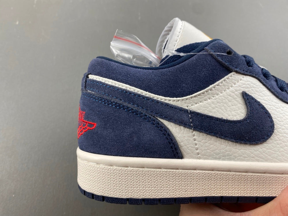 Low Top Sneakers, Blue White Colorway, Suede Footwear, Lace Up Design, Casual Gift for Sneaker Fans