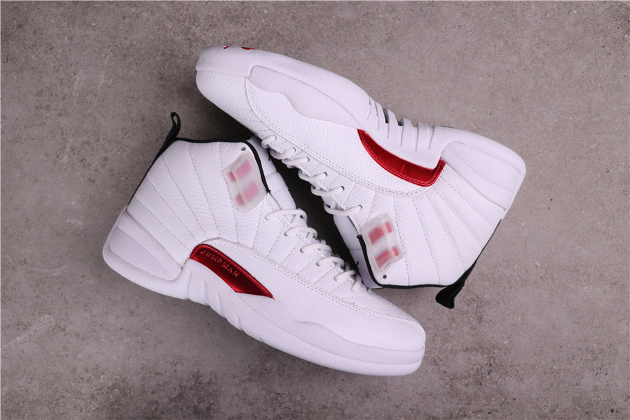 High Top Sneakers, White Red Colorway, Lace Up Design, Casual Gift for Sneaker Fans