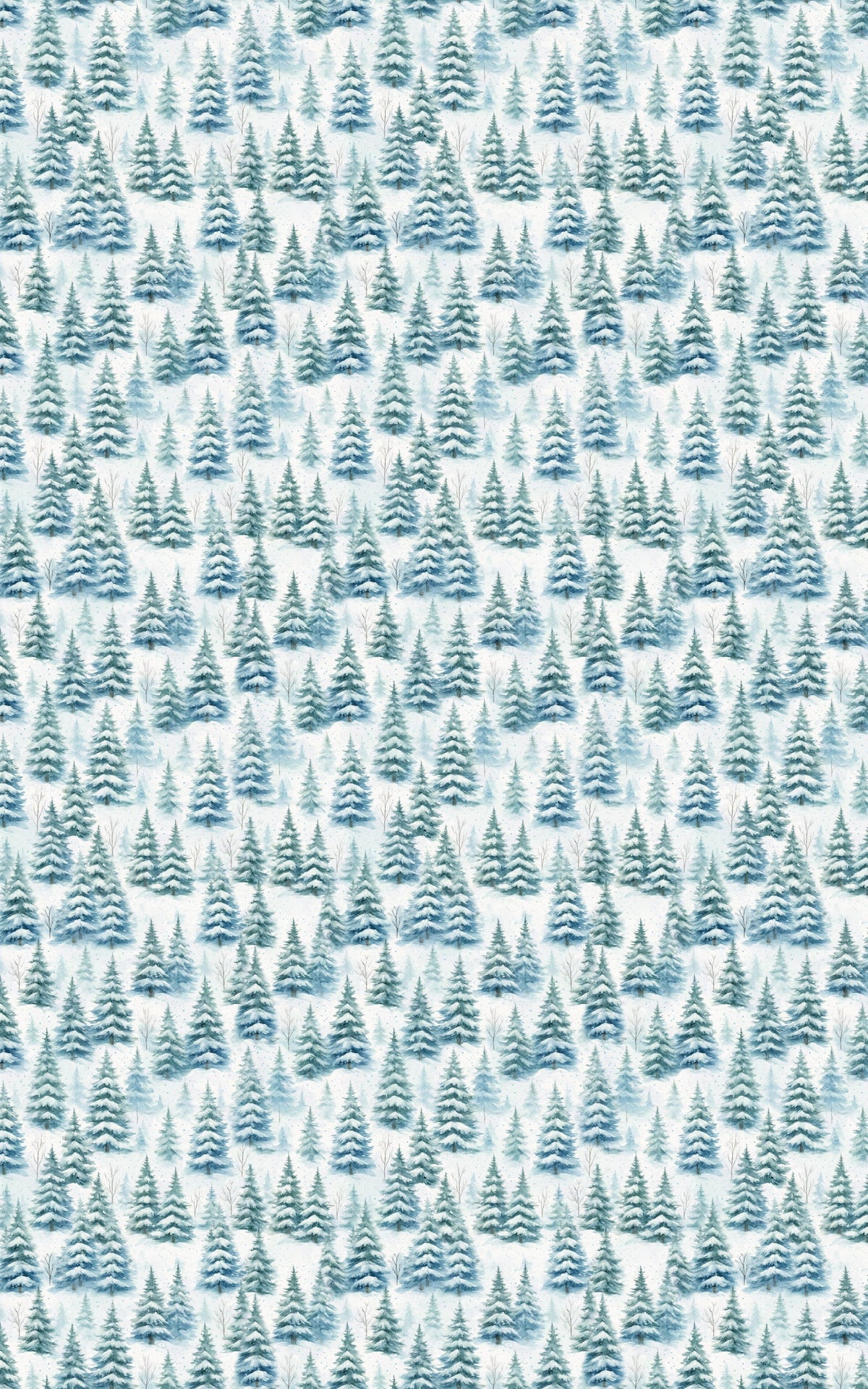 Winter Forest Gift Wrap, Pine Tree Wrapping Paper, Snowfall Christmas Wrapping Paper, Elegant Holiday Gift Wrap, Nature Xmas 