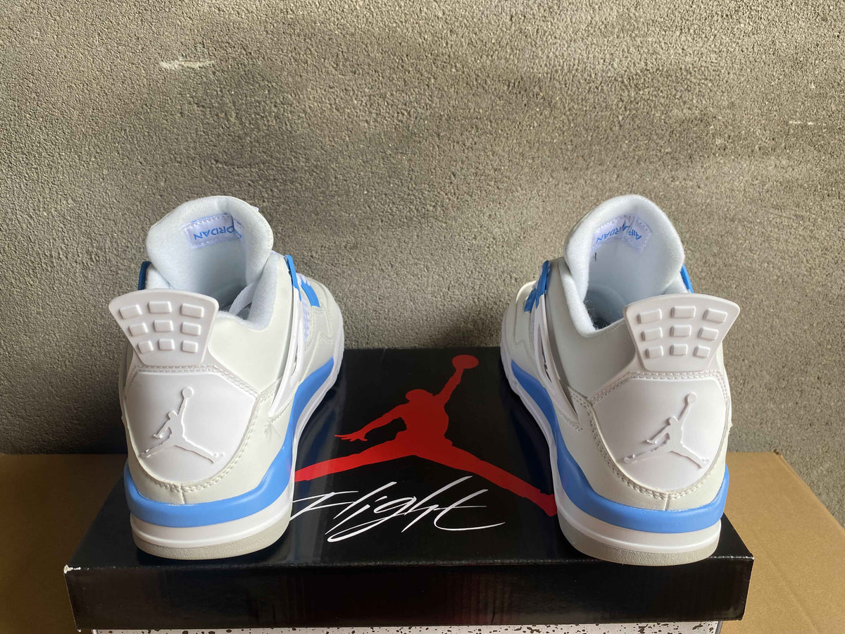 Mid Top Sneakers, White Blue Colorway, Lace Up Design, Casual Gift for Sneaker Fans
