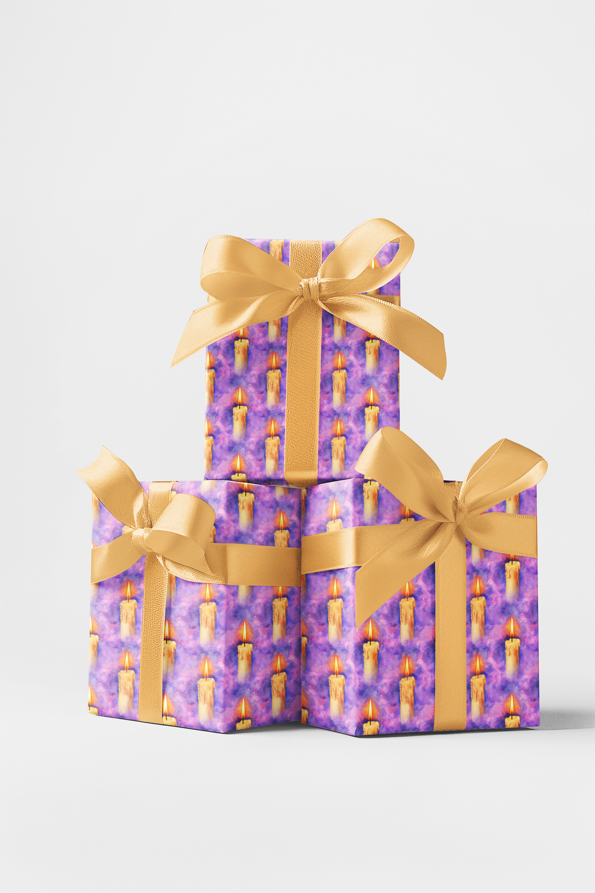 Christ Candle Glow Wrapping Paper, Advent Candle Wrapping Paper, Watercolor Christian Christmas Wrapping Paper, Religious Hol