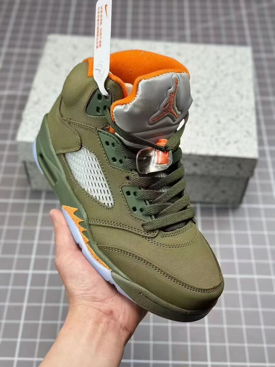 High Top Sneakers, Army Green Colorway, Lace Up Design, Casual Gift for Sneaker Fans