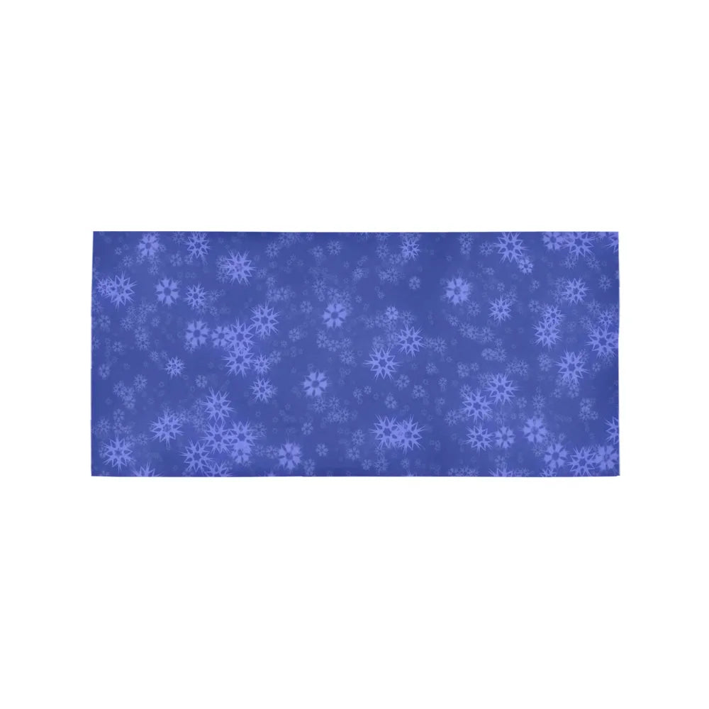 Winter Star Pattern Hallway Rug, Blue Snowflake Runner Rug, Festive Holiday Runner Carpet, Christmas Floor Mat, Winter Season