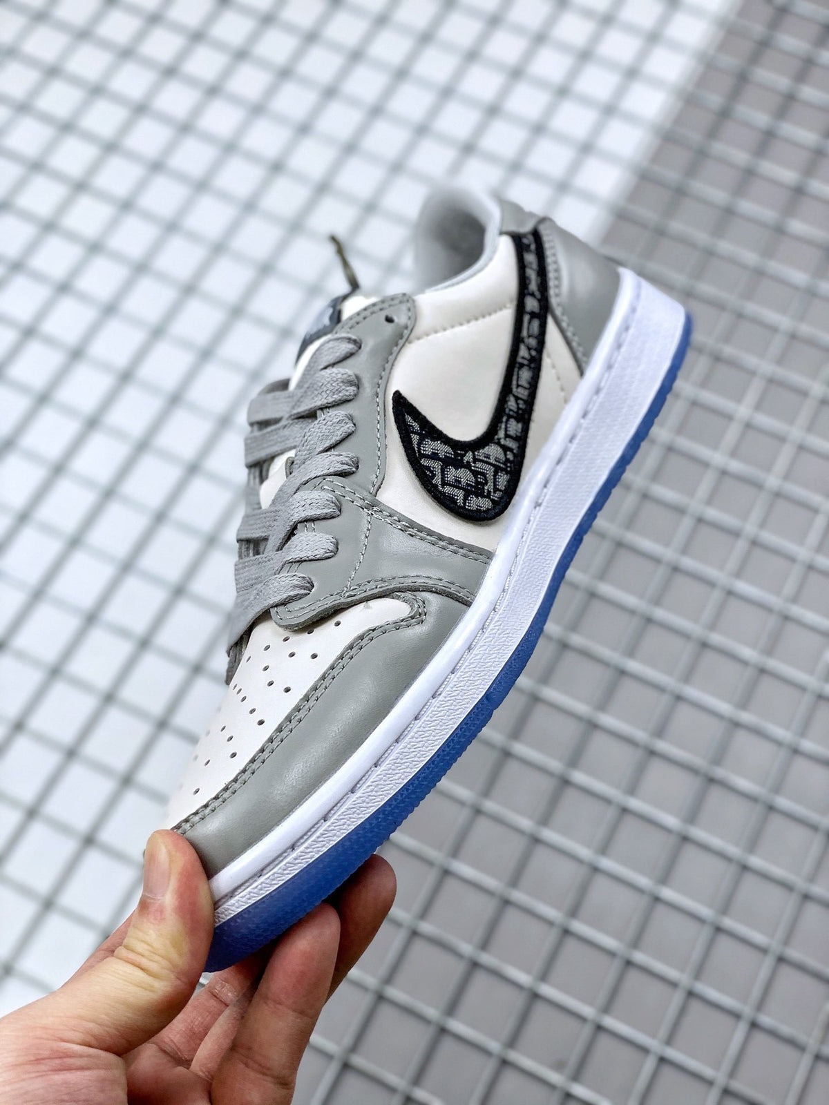 Low Top Sneakers, Gray White Colorway, Lace Up Design, Casual Gift for Sneaker Fans