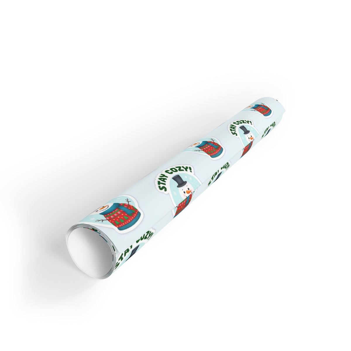 Adorable Snowman Gift Wrap, Stay Comfy Snowman Wrapping Paper, Festive Christmas Wrapping Paper, Winter Holiday Gift Wrap, Ho