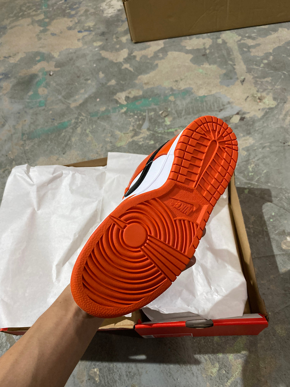 Low Top Skate Shoes, White Black Orange Colorway, Lace Up Design, Casual Gift for Shoe Lovers