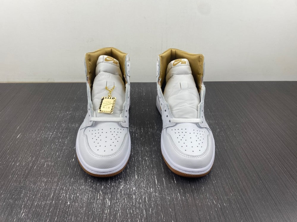 Retro High Top Sneakers, White Gold Colorway, Lace Up Design, Casual Gift for Sneaker Fans