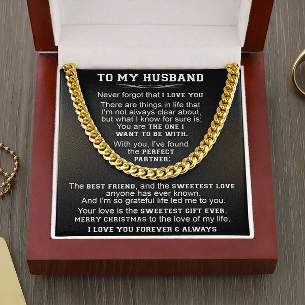 Classic Cuban Chain Necklace for Men, Husband Cuban Link Chain Necklace, Stainless Steel Link Necklace, Anniversary Christmas