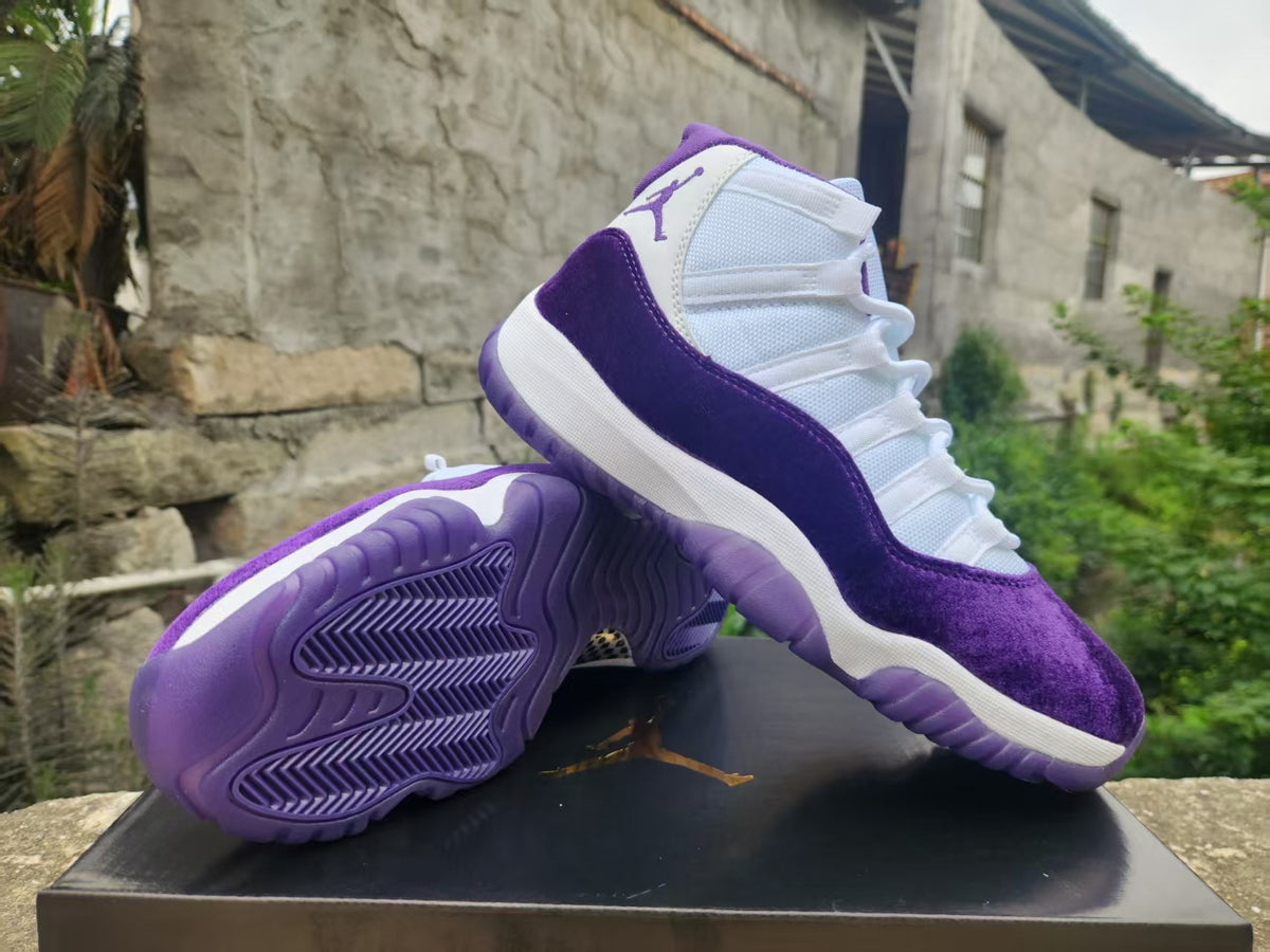 High Top Sneakers, White Purple Colorway, Lace Up Design, Casual Gift for Sneaker Fans