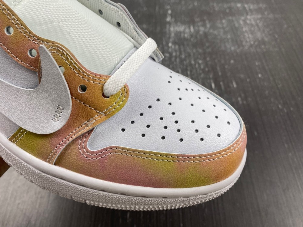 Low Top Sneakers, White Yellow Pink Colorway, Lace Up Design, Casual Gift for Sneaker Fans