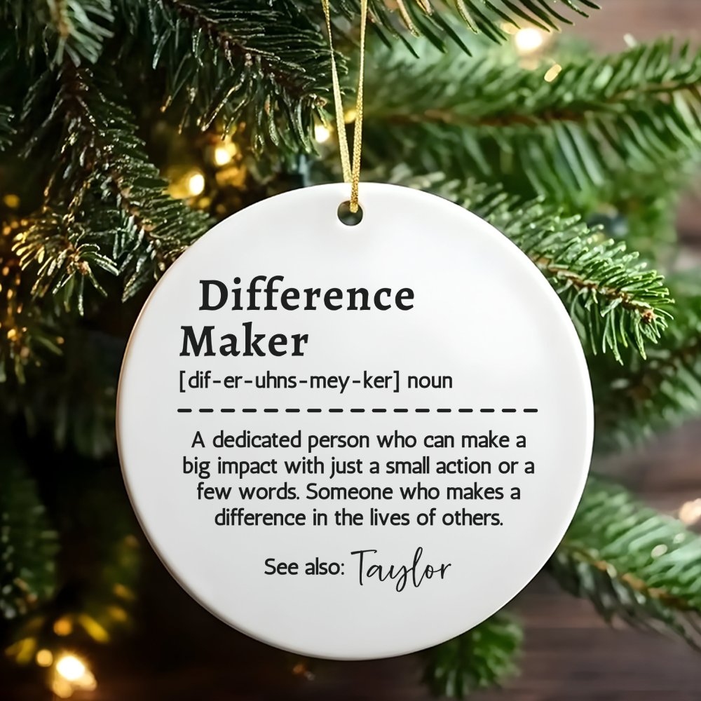 Teacher Appreciation Christmas Ornament, Difference Maker Ornament, Coach Ceramic Tree Ornament, Coworker Holiday Keepsake Or
