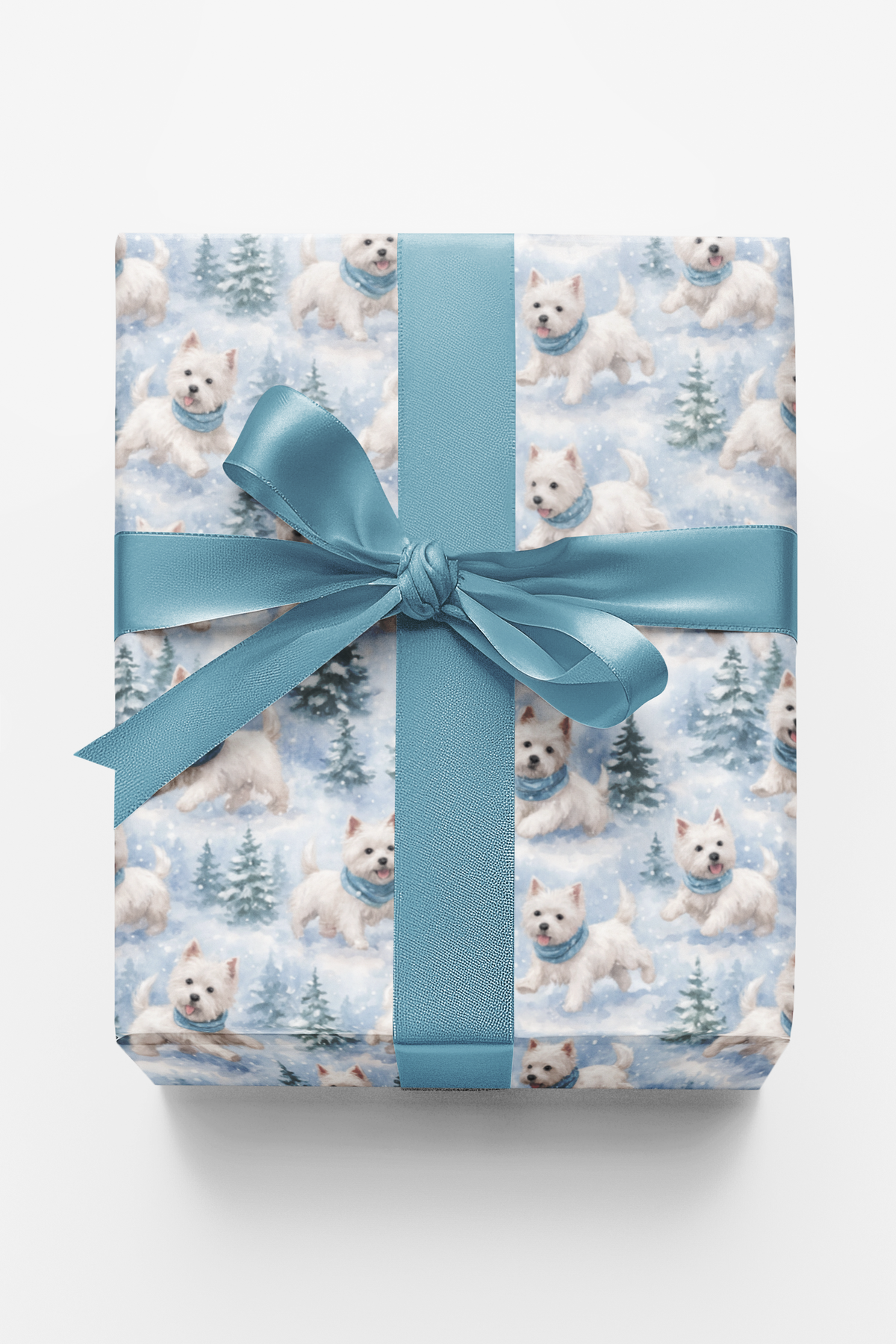Westie Winter Wonderland Dog Gift Wrap, Westie Christmas Wrapping Paper, Westie Snow Holiday Wrapping Paper, Adorable Dog Lov