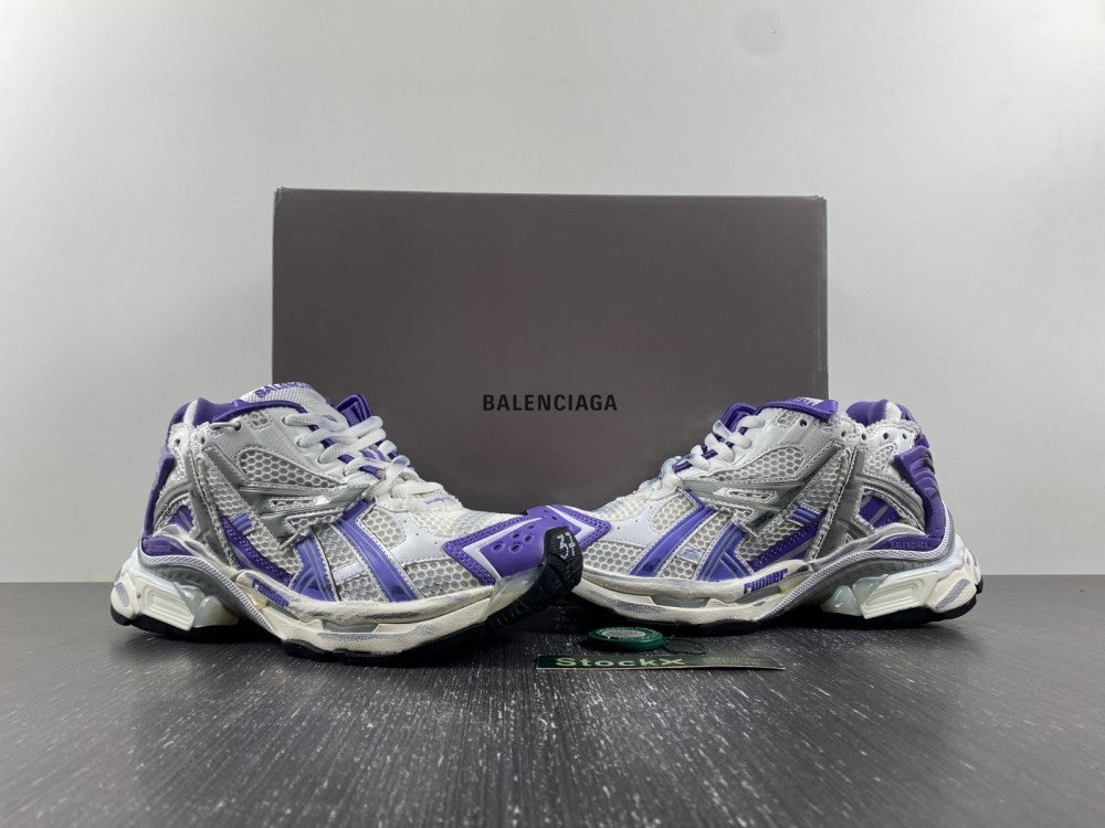 Low Top Sneakers, White Purple Colorway, Lace Up Design, Casual Gift for Sneaker Fans