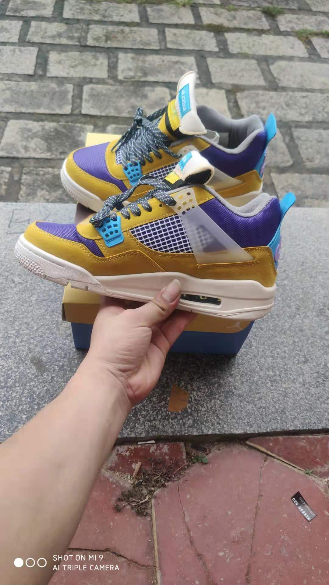 Sneakers, Yellow Blue Colorway, Lace Up Design, Casual Gift for Sneaker Fans