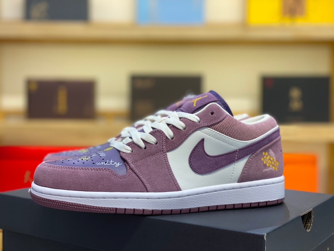 Low Top Sneakers, Purple Colorway, Lace Up Design, Casual Gift for Sneaker Fans