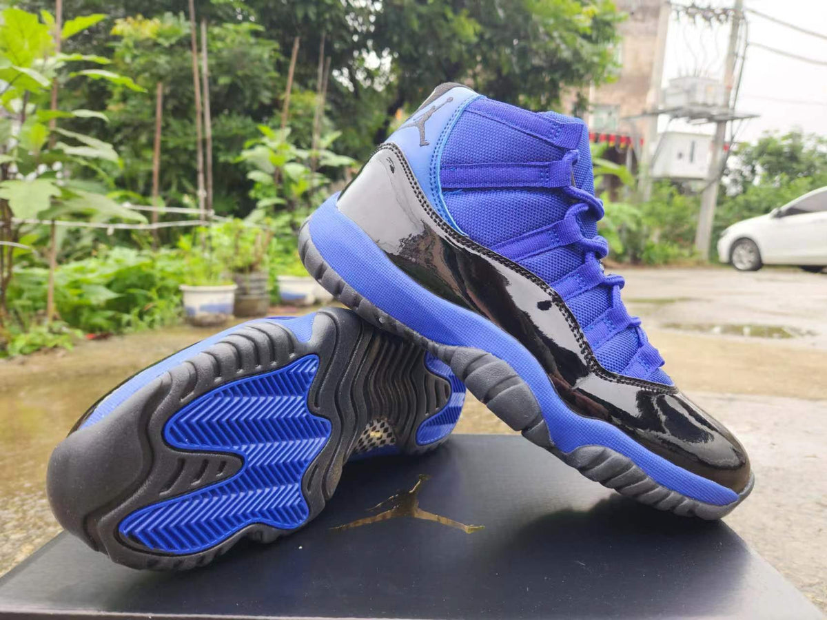 High Top Sneakers, Royal Blue Black Colorway, Lace Up Design, Casual Gift for Sneaker Fans