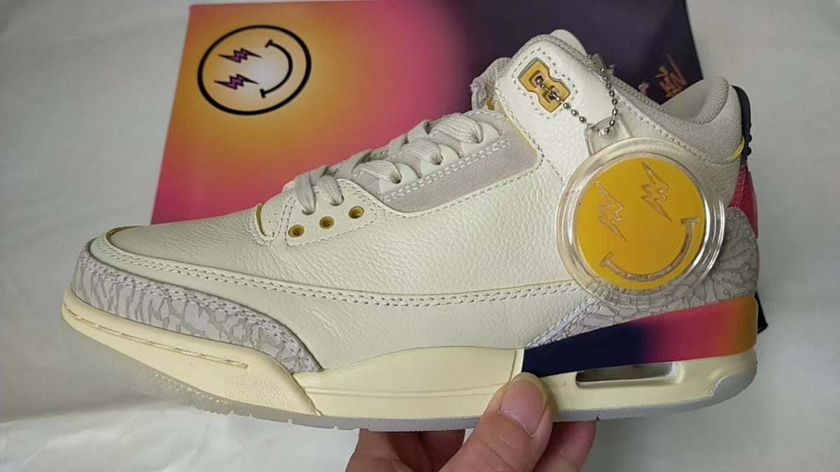 Sneakers, White Yellow Purple Colorway, Lace Up Design, Casual Gift for Sneaker Fans