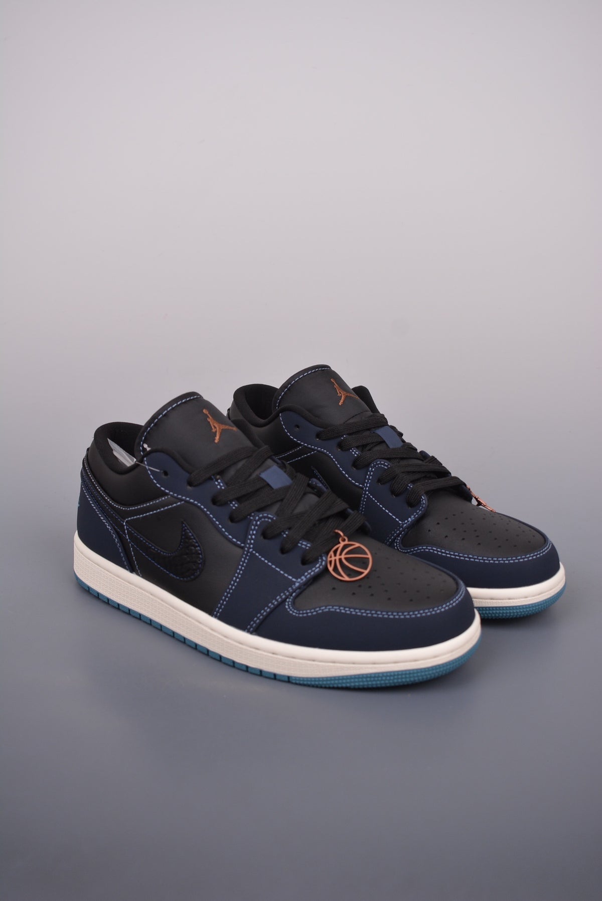 Retro Low Top Sneakers, Blue White Black Navy Colorway, Lace Up Design, Casual Gift for Sneaker Fans