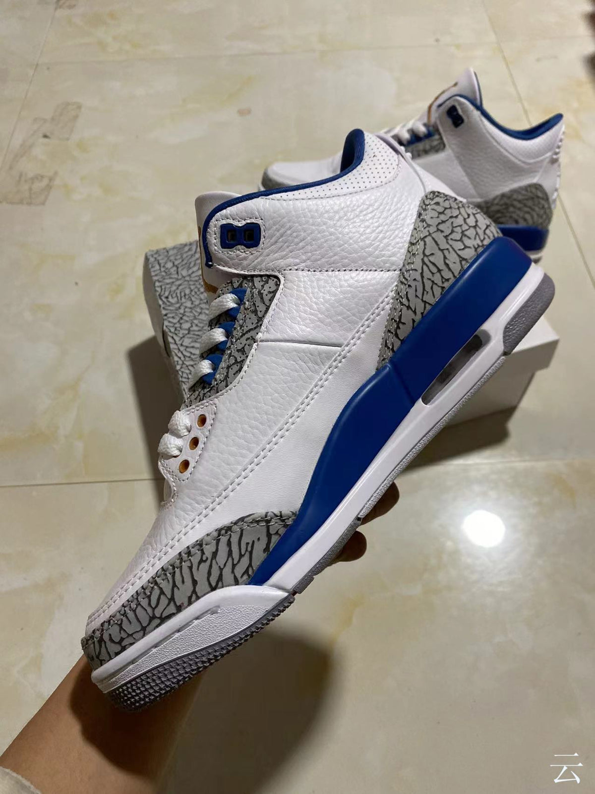 Retro Low Top Sneakers, Blue White Colorway, Lace Up Design, Casual Gift for Sneaker Fans