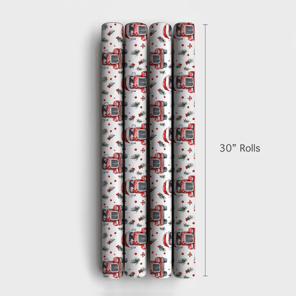 Christmas Trucker Gift Wrap, Santa Driving Semi Truck Wrapping Paper, Holiday Truck Driver Wrapping Paper Rolls, Festive Xmas