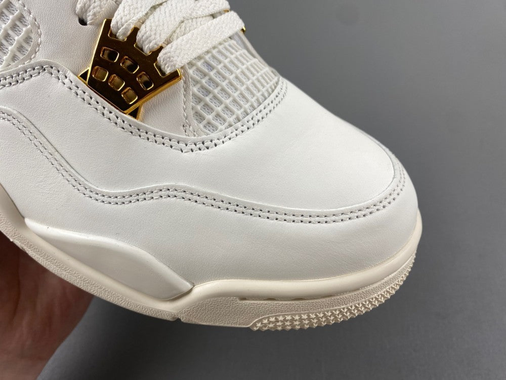 Low Top Sneakers, White Gold Colorway, Metallic Finish, Lace Up Design, Casual Gift for Sneaker Fans