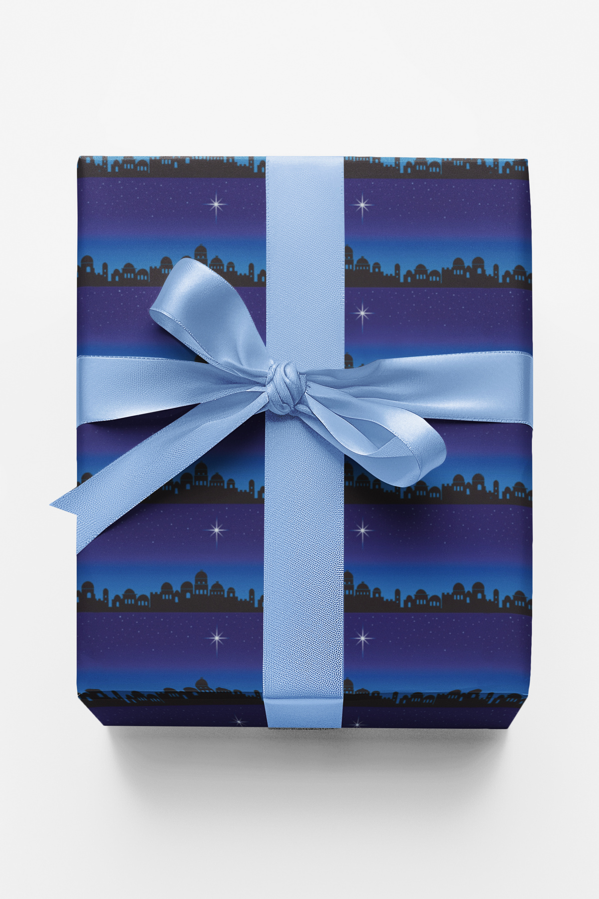 Nativity Star Gift Wrap, Bethlehem Silhouette Christmas Wrapping Paper, Minimalist Holy Night Wrapping Paper, Religious Xmas 
