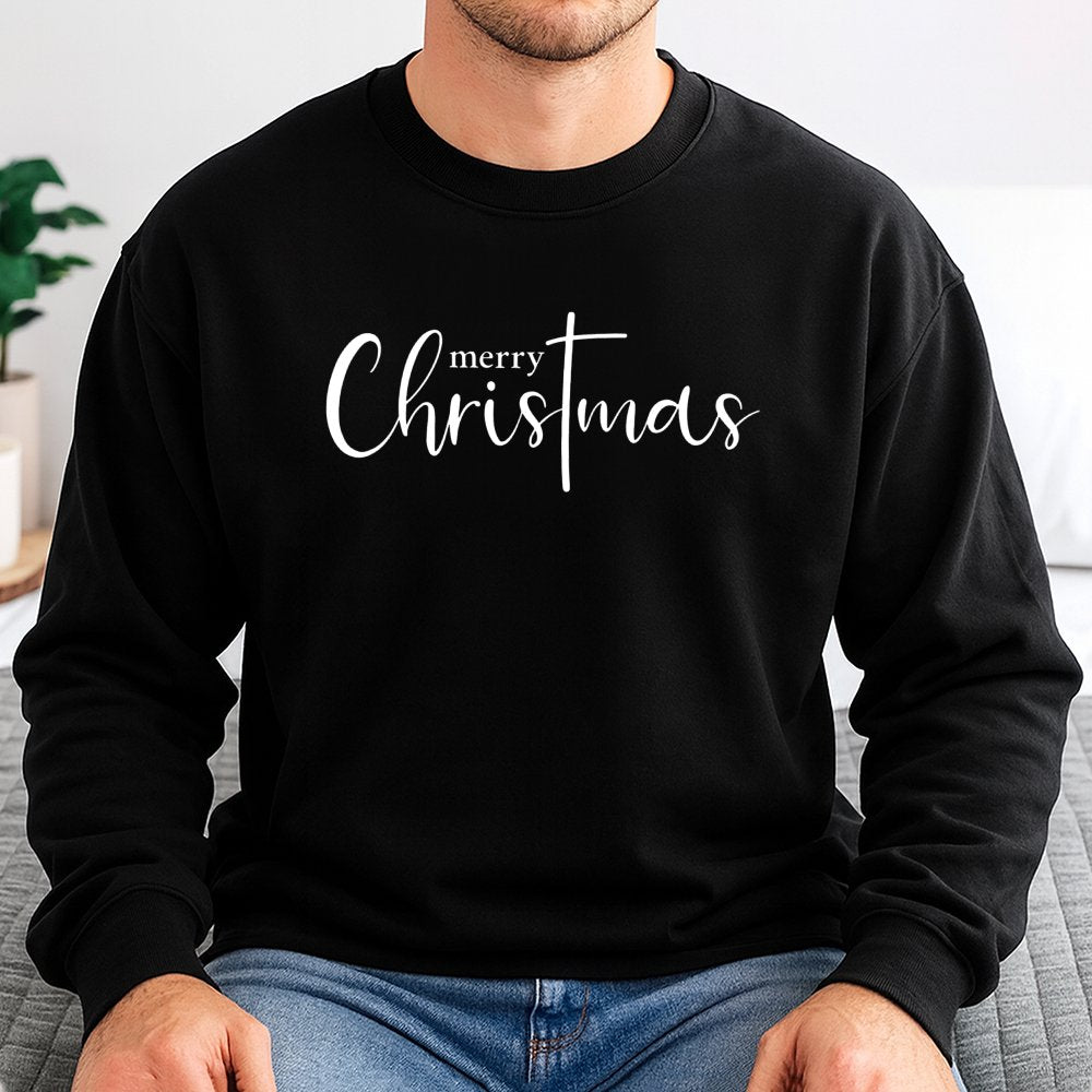 Religious Christian Holiday Crewneck, Merry Christmas Cross Sweatshirt, Faith Based Jesus Scripture Pullover, Meaningful Xmas