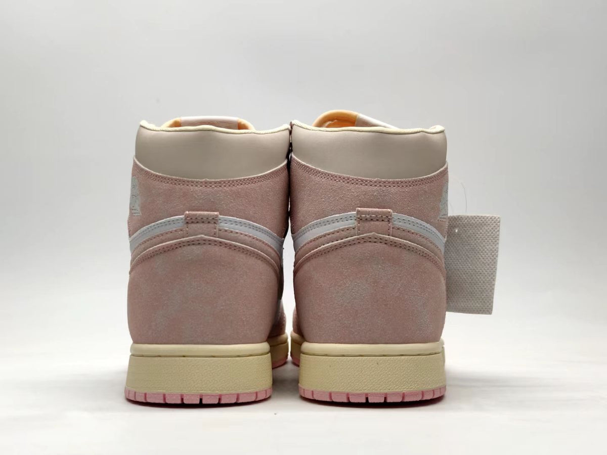 Retro High Top Sneakers, Pink Sail Colorway, Lace Up Design, Casual Gift for Sneaker Fans