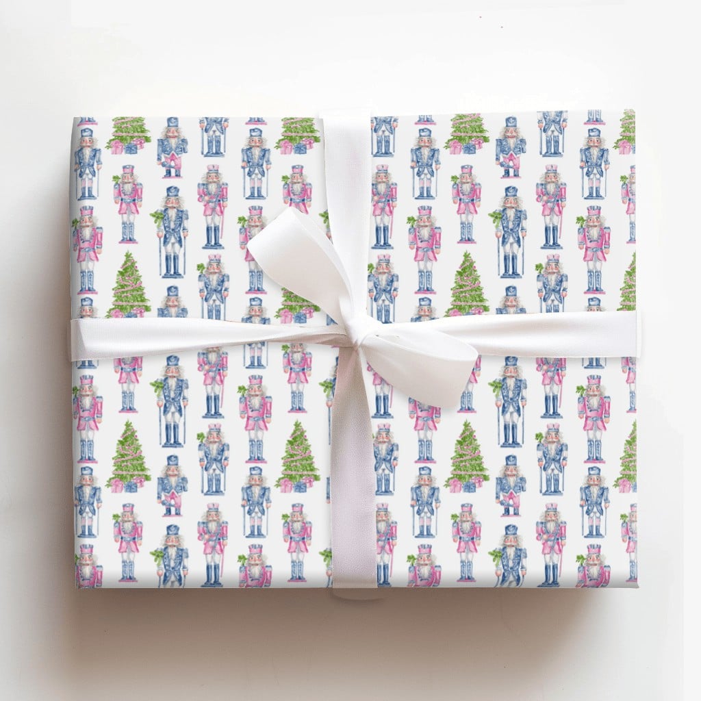 Watercolor Nutcracker Ballet Gift Wrap, Nutcracker Christmas Wrapping Paper, Festive Tree Holiday Wrapping Paper, Pastel Holi