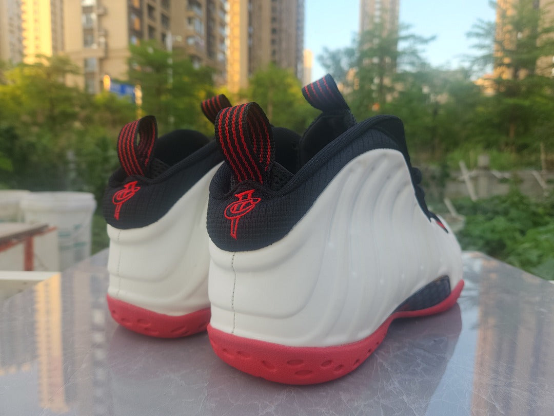 High Top Sneakers, White Black Red Colorway, Lace Up Design, Casual Gift for Sneaker Fans