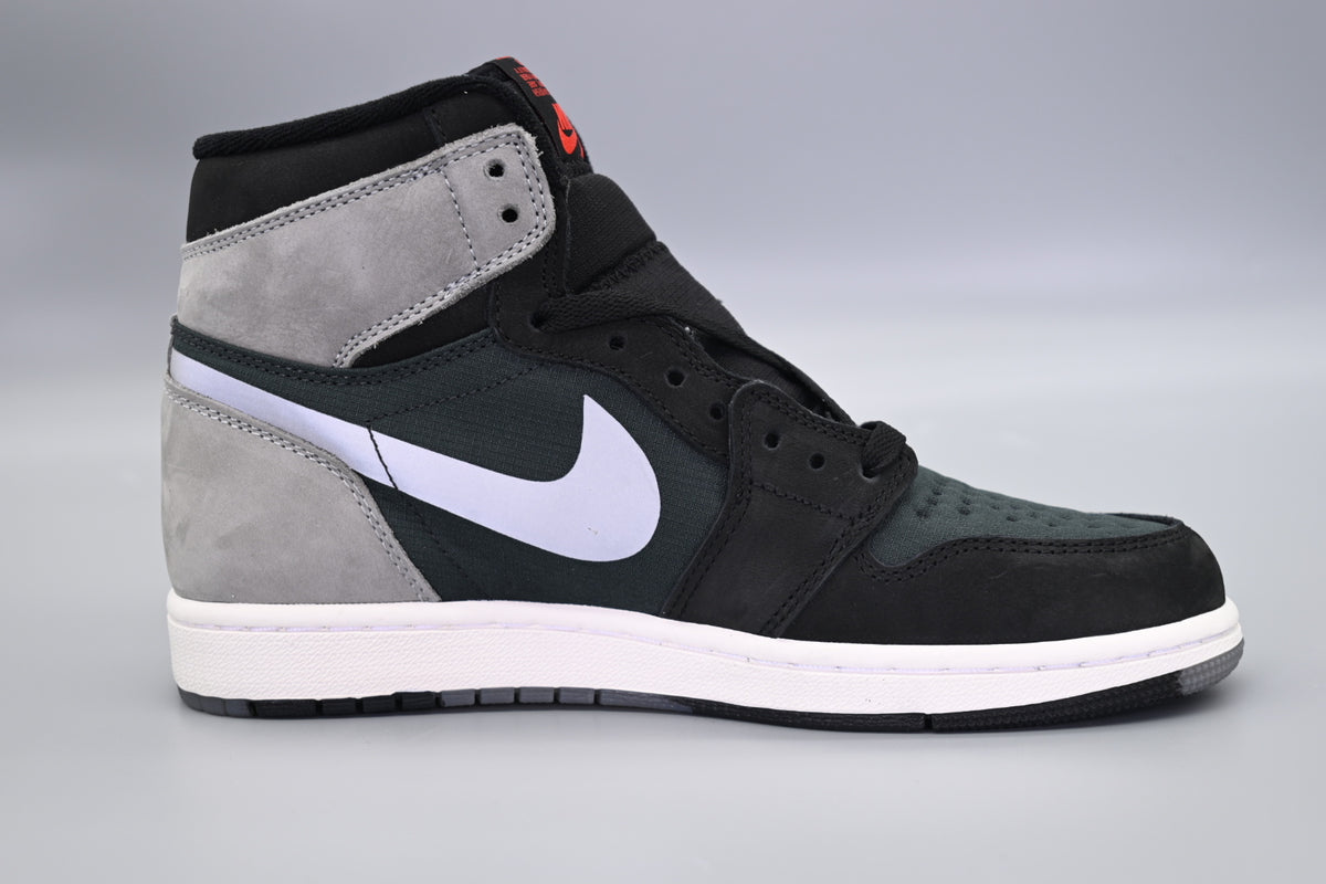 Sneakers, Green Black Gray Colorway, Reflective Detail, Lace Up Design, Casual Gift for Sneaker Fans