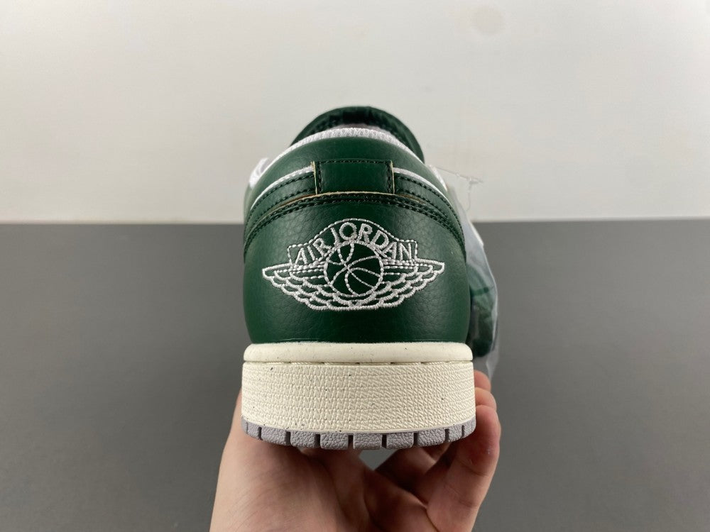 Low Top Sneakers, White Green Colorway, Lace Up Design, Casual Gift for Sneaker Fans