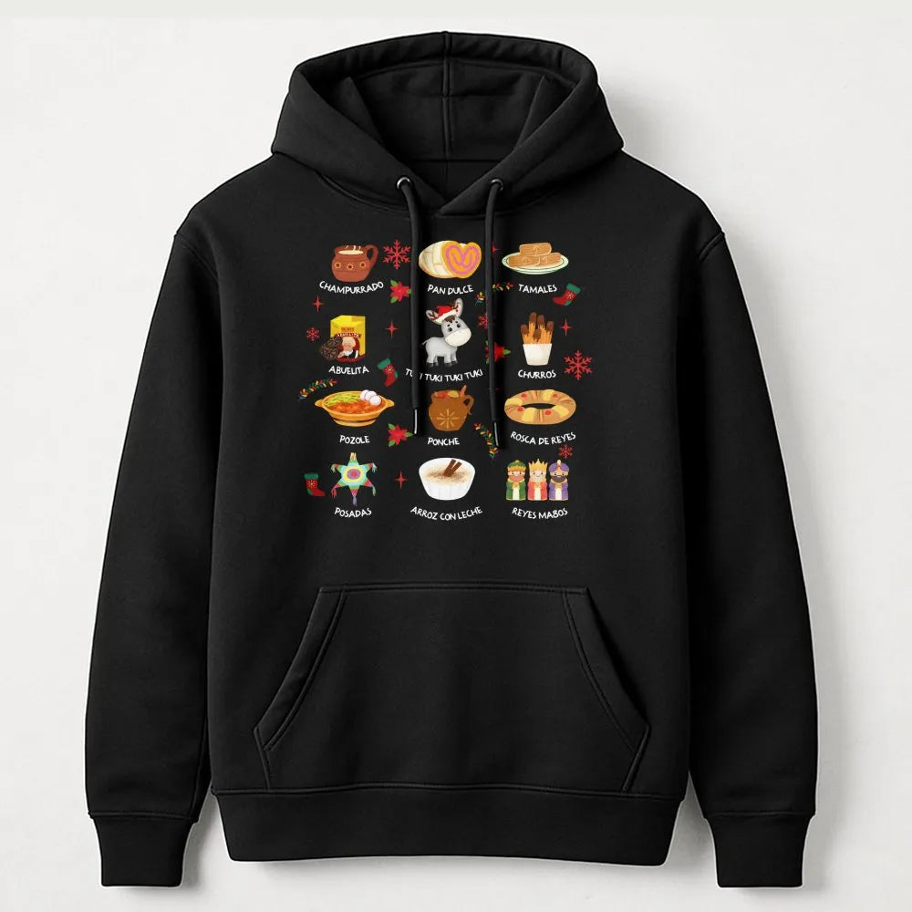 Festive Tamales Holiday Sweatshirt, Mexican Christmas Hoodie, Latina Feliz Navidad Pullover, Hispanic Culture Xmas Sweater Pr