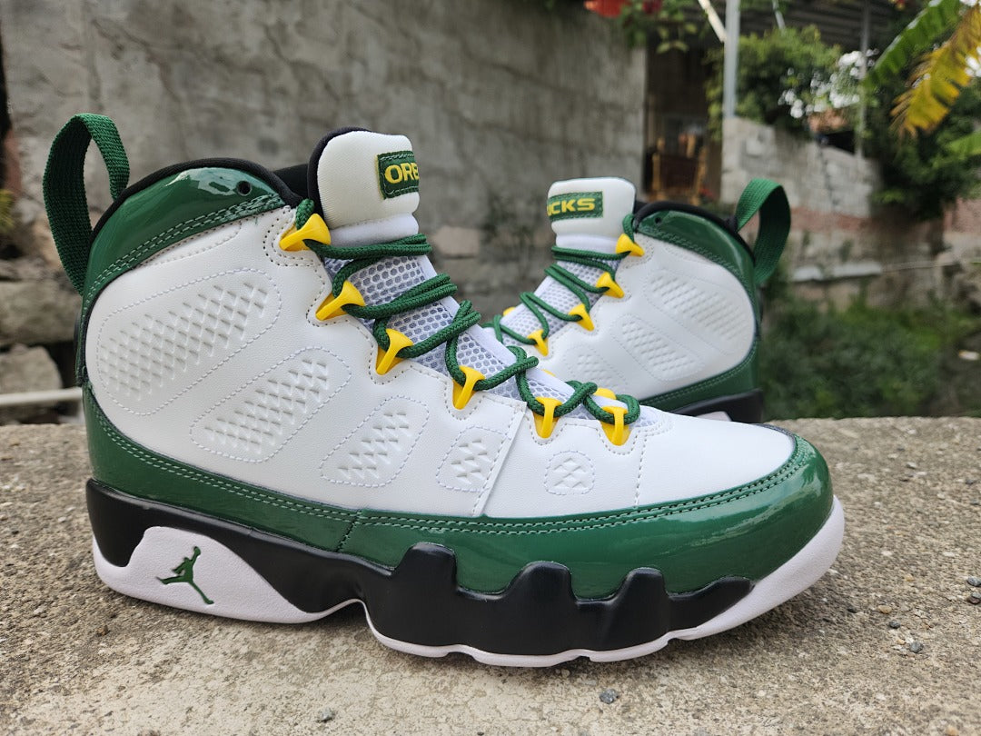 High Top Sneakers, White Green Colorway, Lace Up Design, Casual Gift for Sneaker Fans