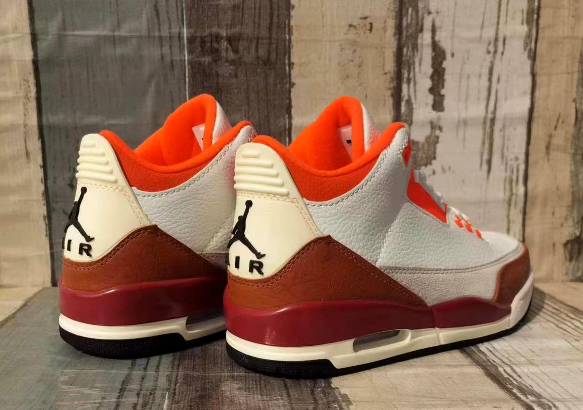 Sneakers, White Red Orange Colorway, Lace Up Design, Casual Gift for Sneaker Fans