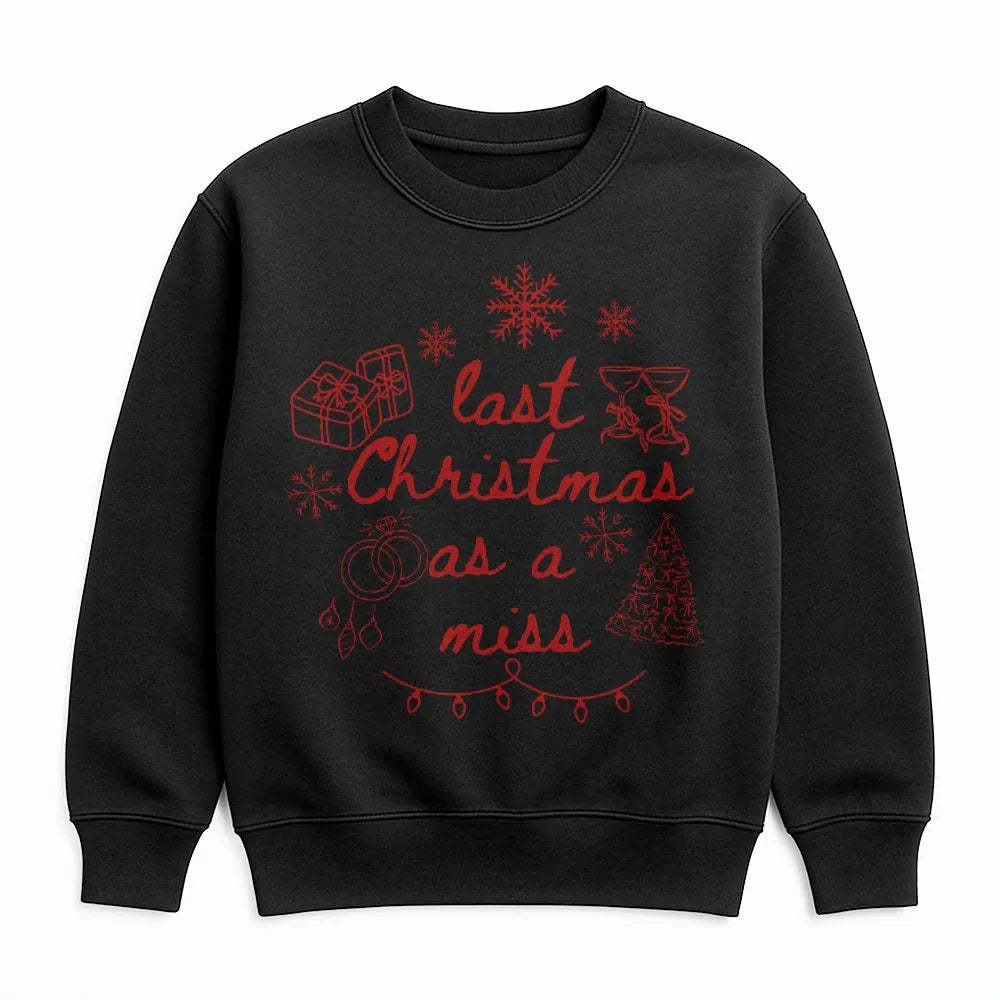 Festive Bride to Be Sweatshirt, Last Christmas as a Miss Sweatshirt, Holiday Wedding Engagement Sweatshirt, Christmas Bridal 