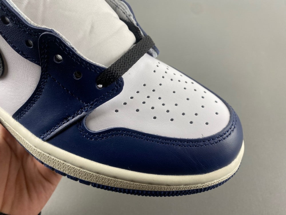 Retro High Top Sneakers, Blue White Black Colorway, Lace Up Design, Casual Gift for Sneaker Fans