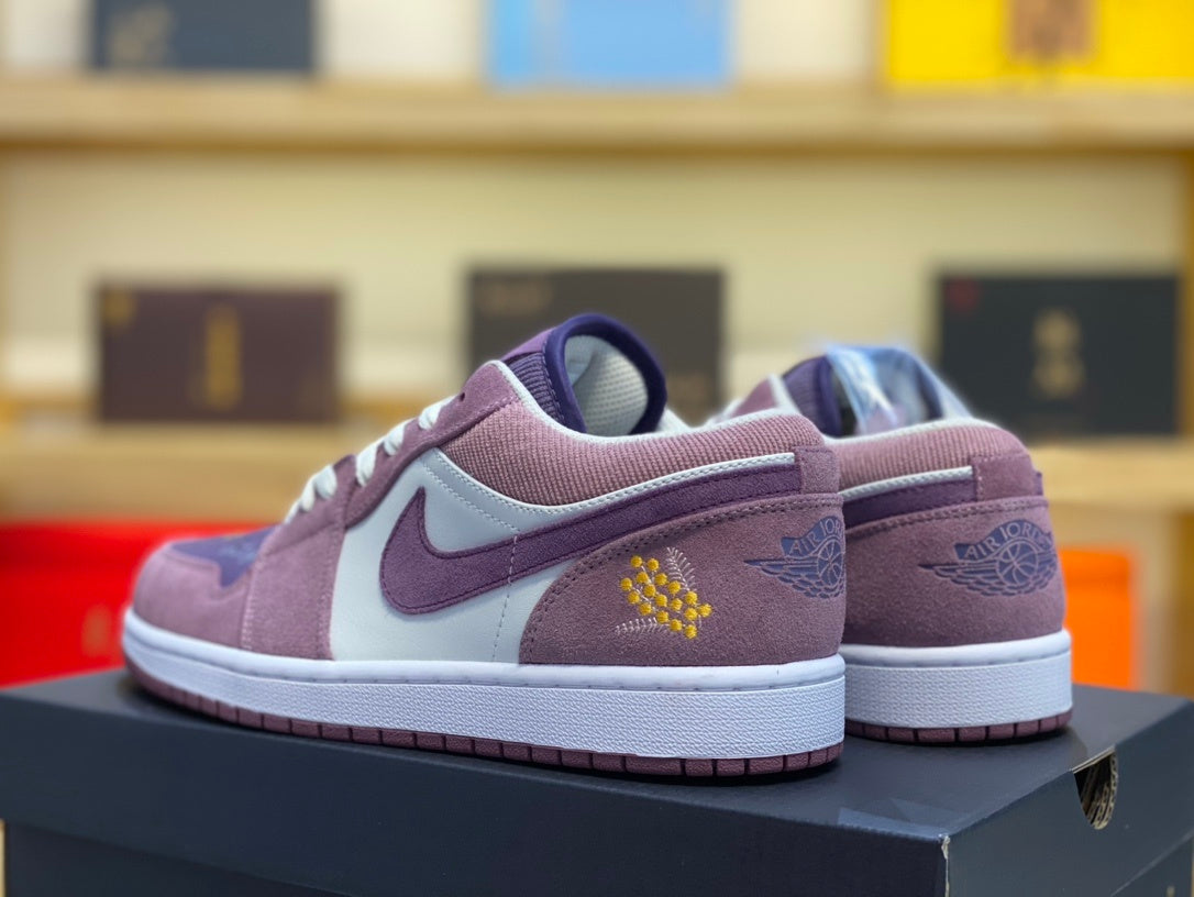 Low Top Sneakers, Purple Colorway, Lace Up Design, Casual Gift for Sneaker Fans