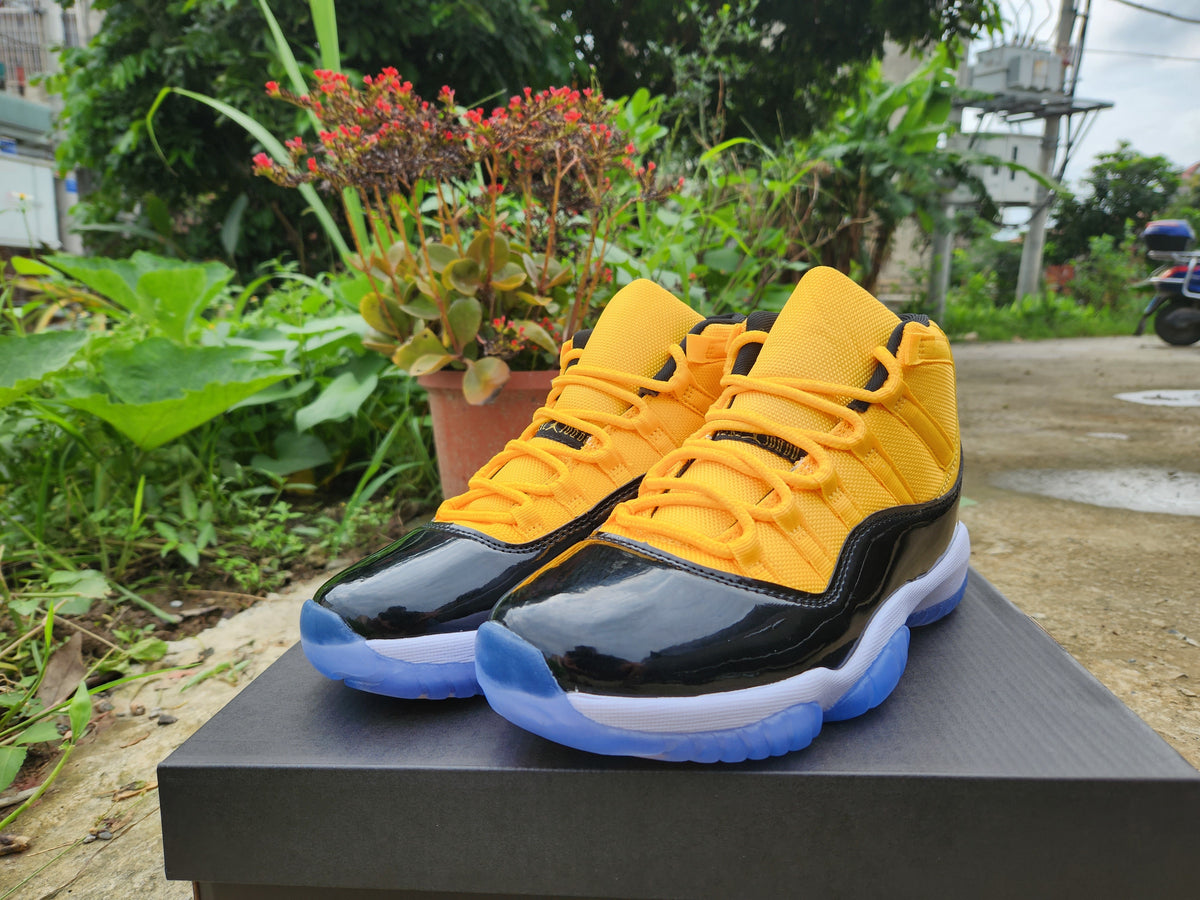 Sneakers, White Black Yellow Colorway, Lace Up Design, Casual Gift for Sneaker Fans