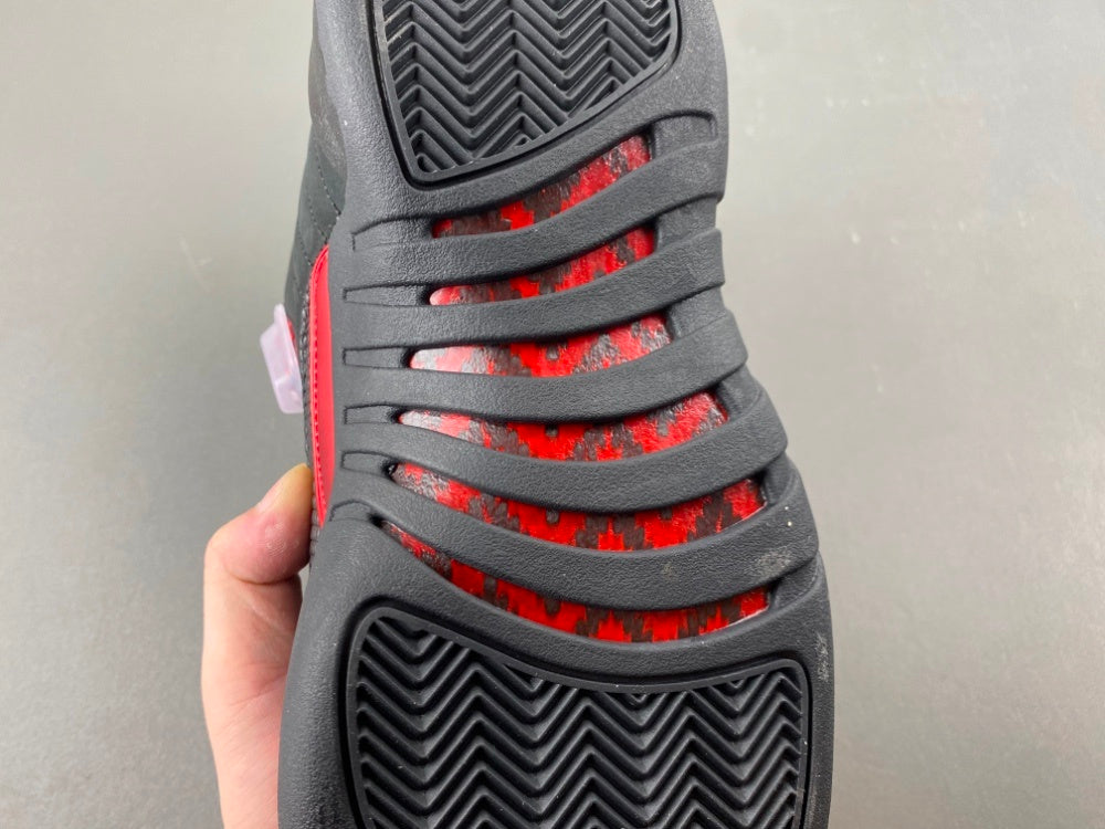 Mid Top Sneakers, Black Red Colorway, Leather Footwear, Lace Up Design, Casual Gift for Sneaker Fans
