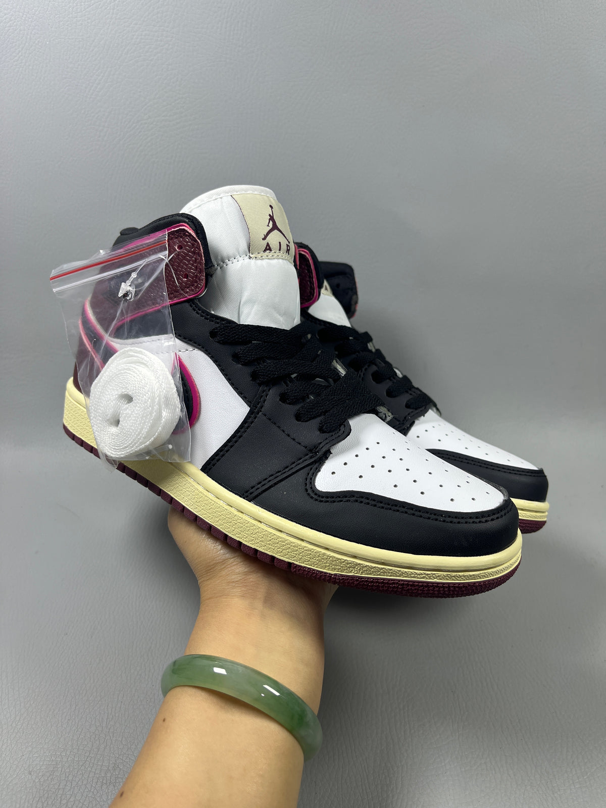 High Top Sneakers, White Black Brown Colorway, Lace Up Design, Casual Gift for Sneaker Fans